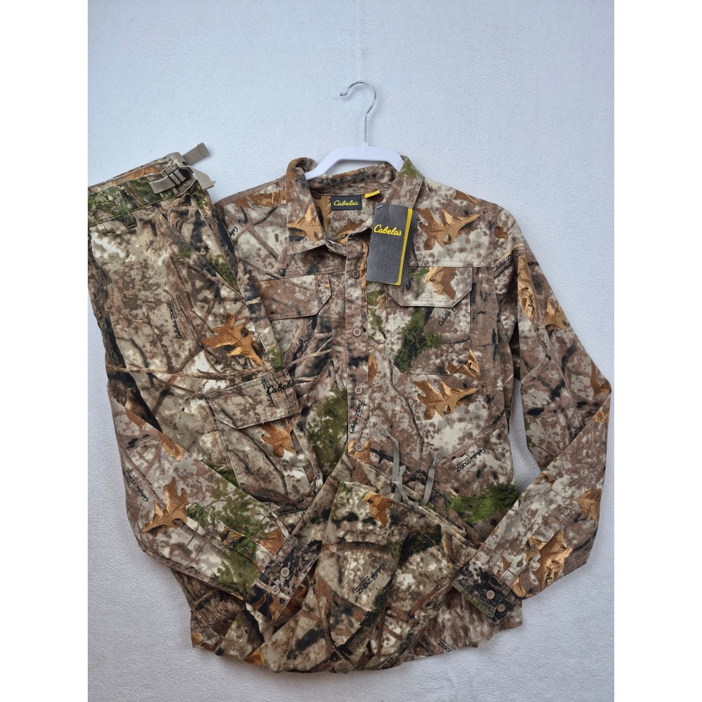 Cabelas Kids Zonz Woodlands Camo Jacket Cargo Pants SET Size 18 20 Hunting NEW
